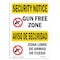 Signmission OSHA Security Sign, 7" Height, 10" Width, Rigid Plastic, Gun Free Zone Bilingual, Landscape OS-SN-P-710-L-11546 - alternate 1